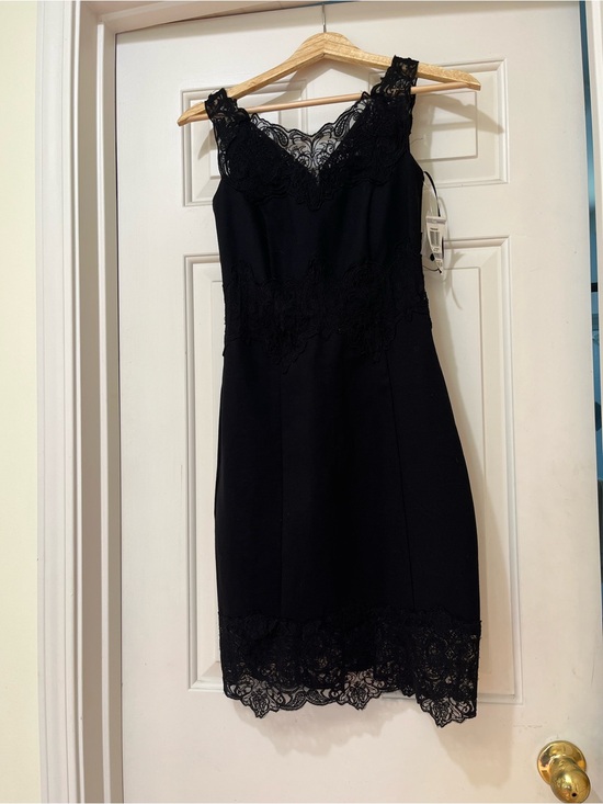 INC International Concepts Dresses & Skirts - INC International Concepts Black Lace-Trim Dress